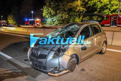 Mysteriöser Crash auf der BAB5: PKW überschlägt sich mehrfach - Junger Fahrer flüchtet von Unfallstelle - Grosse Suchaktion der Einsatzkräfte endet erfolglos