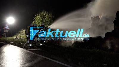 Kirchberg an der Murr 40qm Strohballen in Vollbrand