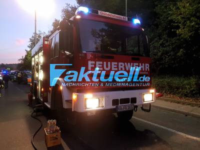 Horrorcrash in Gondelsheim: Kleinbus mit 9 Senioren rast in stehenden LKW - 3 Senioren eingeklemmt - Feuerwehr und Rettungsdienst im Grosseinsatz