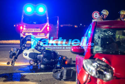 Motorradfahrer bei heftigem Vorfahrtsunfall zwischen Remseck und Ludwigsburg schwer verletzt