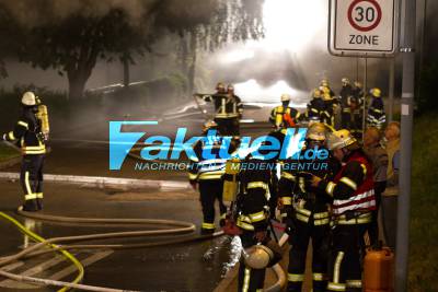Vereinsheim des TSV Kleinglattbach steht lichterloh in Flammen