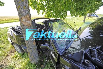 Golf-Cabrio prallt gegen Baum - Frau schwer verletzt
