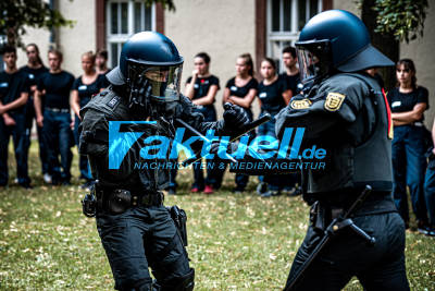 Böblingen: Polizei Challenge 2019 (Tag 3) der Hochschule der Polizei in der Wildermuth Kaserne - Vorführung der BFE, der Reiterstaffel und des Wasserwerfers