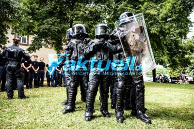 Böblingen: Polizei Challenge 2019 (Tag 3) der Hochschule der Polizei in der Wildermuth Kaserne - Vorführung der BFE, der Reiterstaffel und des Wasserwerfers