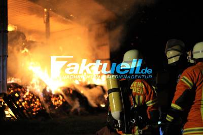 Winnenden: Vollbrand einer Strohballenscheune