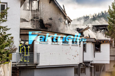 Brand Traube Tonbach: Bilder von oben auf die Ruine - Bilder von Renate Finkbeiner (Inhaberfamilie) vor abgebranntem Restaurant