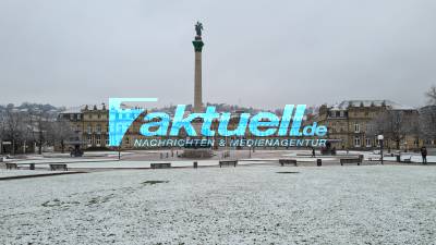 Endlich Schnee auch im Stuttgarter Talkessel - Winterimpressionen am Schlossplatz