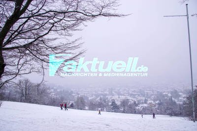 Stuttgart: Rodelspass nach Schneefall in Stuttgart