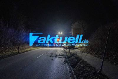 Unfall mit Fahrerflucht - Autofahrer verunfallt wegen Alkoholisierung zwischen Brackenheim und Hausen - Polizeihubschrauber im Einsatz