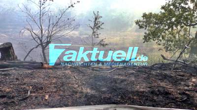 (BB) Großer Waldbrand bei Grüneberg (OHV) - Großeinsatz bei schweißtreibender Hitze - Mehrere Hektar Wald ( 5 Hektar ) brannten aus - Feuer sorgt für Sperrung der Gleise des RE5 - Drohnenaufnahmen