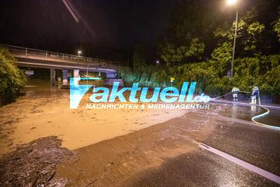 Mehrere Unterführungen und Straßen überflutet nach Unwetter in Schwäbisch Gmünd
