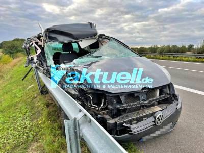 LKW Unfall auf der A24 - Mit geklauten VW betrunken in LKW gerast - 59-jähriger Pole wurde nur leicht verletzt