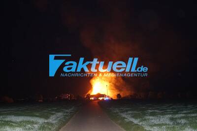 Holzlager einer Möbelfabrik in Flammen - Millionenschaden
