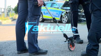 Flucht vor der Polizei endet nach mehreren Monaten in Barcelona - die StA Stuttgart ermittelte bereits unter anderem wegen verbotenem Fahrzeugrennen - Polizeiwagen verunfallt schwer bei Verfolgungsjagd auf Bundesstraße