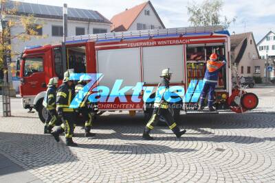 Schauübung der freiwilligen Feuerwehr Winterbach zum Winterbacher Käsfest