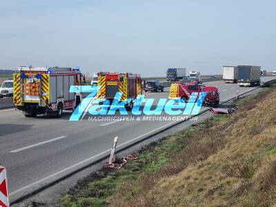 Schwerer Unfall auf der A6 bei Bad Rappenau - 3 Personen verletzt