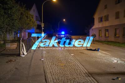 18-jähriger fährt ohne Führerschein und kracht in Hauswand – PKW kommt erst nach rund 60 Metern zum stehen