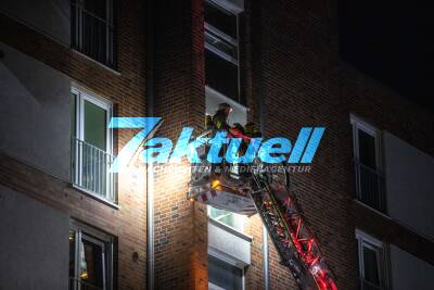 Wohnblock am Schwabenlandtower: Balkonbrand greift auf Wohnung über