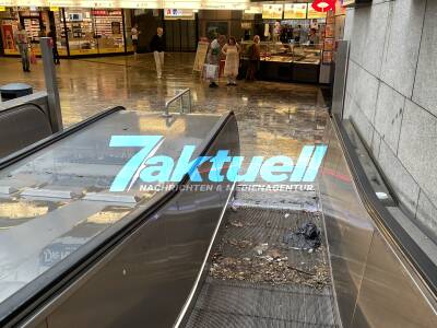 Klettpassage nach Starkregen teilweise überflutet