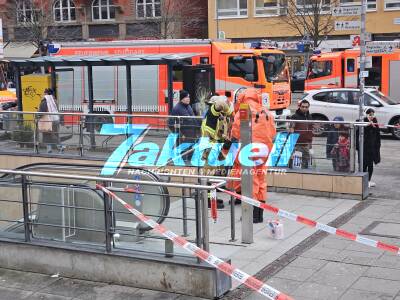 Unbekannte Substanz auf Treppenabgang - Feuerwehreinsatz am Marienplatz - Bahnverkehr an der Haltestelle eingestellt