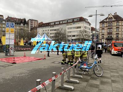 Unbekannte Substanz auf Treppenabgang - Feuerwehreinsatz am Marienplatz - Bahnverkehr an der Haltestelle eingestellt