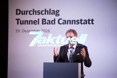 S21: Offizielle Durchschlagsfeier am Tunnel Bad Cannstatt