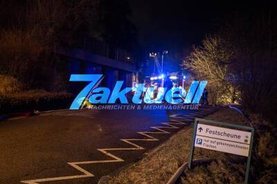 Großaufgebot bei einem Scheunenbrand an der evangelischen Stiftung Lichtenstern bei Löwenstein - Brandermittlungen zur Brandursache laufen