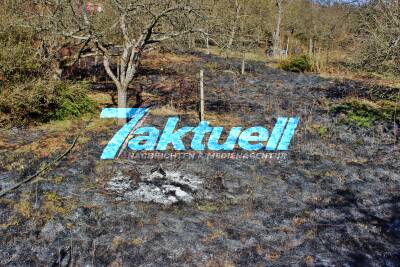 Flächenbrand in den Weinbergen am Sünchenweg ca. 1000qm Wiese abgebrannt