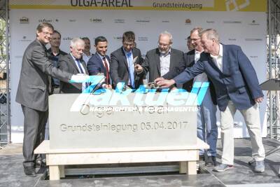 Grundsteinlegung des Olga-Areals mit OB Fritz Kuhn