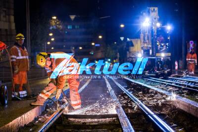 Bagger, Baumaschinen, Funkenflug: Gleisarbeiten der Stadtbahn am Olgaeck starten in der Nacht auf Sonntag