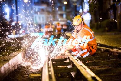 Bagger, Baumaschinen, Funkenflug: Gleisarbeiten der Stadtbahn am Olgaeck starten in der Nacht auf Sonntag