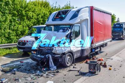 A5 Kreuz Walldorf: Schwerer Unfall – Transporter kracht in Stauende – PKW zur Hälfte unter LKW verkeilt - 3 Schwerverletzte und 2 Rettungshubschrauber im Einsatz
