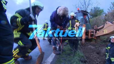 Jagdinstinkt endet mit Feuerwehreinsatz: Hund Gap will Fuchs jagen und verkeilt sich mit Fuchs 600m in Bachrohr - Rettung nach über 3h Einsatz