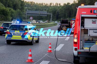 Defekt am Turbolader - PKW-Brand auf der Autobahn 81 - Feuerwehr im Löscheinsatz - Totalschaden