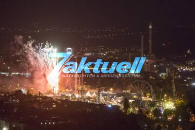 Cannstatter Wasen 2017 - Das Musikfeuerwerk aus der Ferne von oben