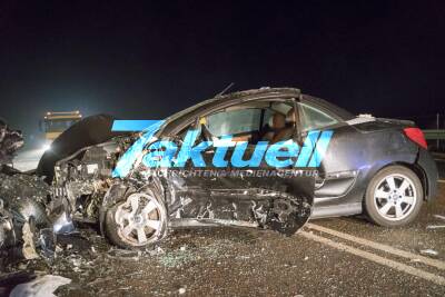 Schwerer Frontalzusammenstoß verm. aufgrund Straßenglätte auf der B292 zw. Obrigheim und Aglasterhausen
