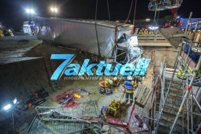 Tausend Schutzengel gehabt! LKW rast ungebremst in S21 Baustelle - Führerhaus verkeilt sich 20m über Tunnelabgrund - Fahrer über 3h eingeklemmt
