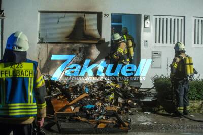 Gerümpel brennt und steckt fast Wohnhaus in Brand - Kurz davor Containerbrand in Schmiden