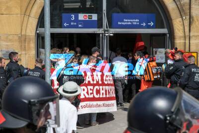 AFD-Demonstration gegen Bau der DITIB-Moschee in Feuerbach