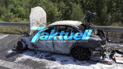 Autobahn nach Brand gesperrt - Feuer auf A38 südlich von Leipzig