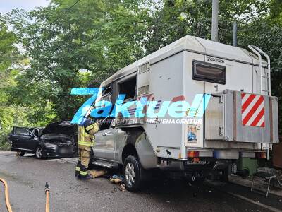 Viermal Brandstiftung an Fahrzeugen? - Feuer in der Alfdorfer Straße - PKW und Wohnmobil ausgebrannt - Update: Brandstifter gefasst - Videomaterial
