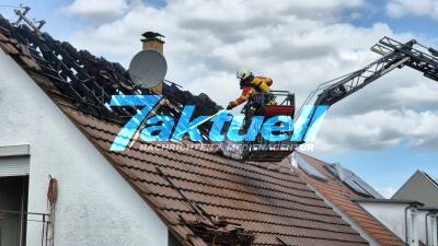 Hausbrand in der Kolpingstraße in Oedheim