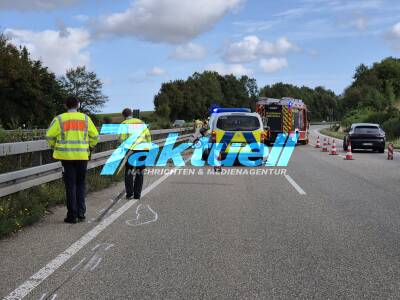 Tödlicher Motorradunfall auf der A6 bei Bretzfeld – Autobahn in Richtung Öhringen voll gesperrt