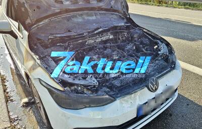 VW fängt nach technischem Defekt Feuer – B14 zeitweise voll gesperrt