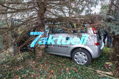 Unfall in Waiblingen – Ältere Dame nach Zusammenstoß mit parkendem Auto und Baum verletzt