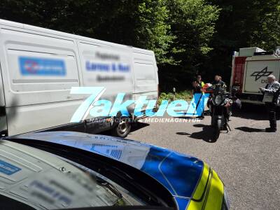Schwerer Kradunfall bei Hardthausen Kocher - Rettungshubschrauber im Einsatz