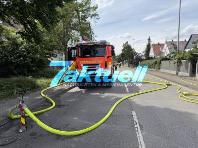 Feuerinferno durch Grill entfacht und vom Wind weitergetragen: Gartenreihe mit 2 Häuschen und Fassadendämmung in Flammen - Funkenflug einer Grillschaale jetzt Thujahecke in Brand