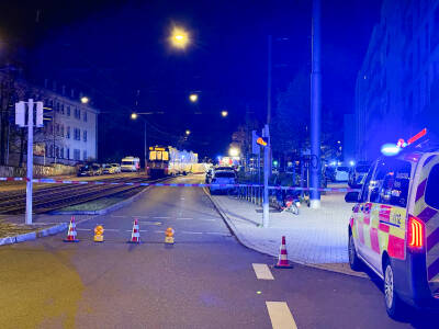 Tödlicher Straßenbahnunfall in der Schlossstraße